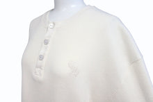 画像をギャラリービューアに読み込む, CHROME HEARTS クロムハーツ サーマル 半袖Tシャツ サイズL アイボリー コットン シルバ−925 CHロゴ刺繍 美品 中古 4b005504
