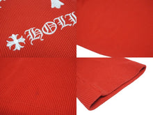 Load image into Gallery viewer, CHROME HEARTS クロムハーツ サーマル 長袖Tシャツ サイズXXL レッド コットン シルバ−925 セメタリークロス刺繍 美品 中古 4b005505