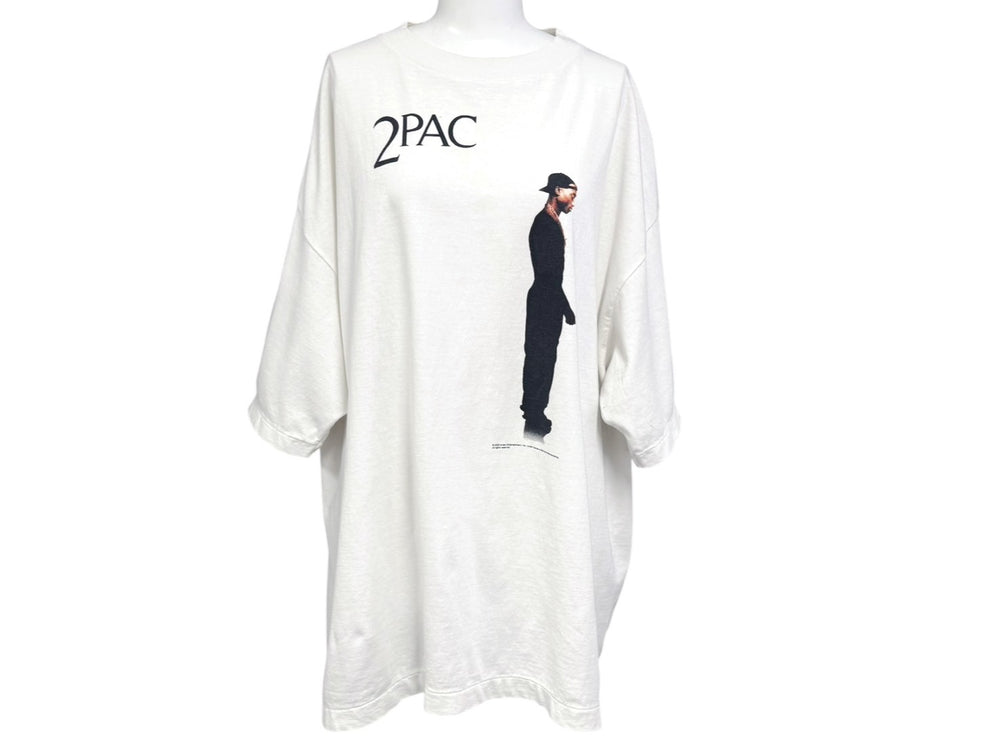 SAINT MITCHAEL セントマイケル 2PC_SS TEE 2PAC 半袖Tシャツ SM-HR8-0000-C15 サイズXL ホワイト プリント 美品 中古 4b005507