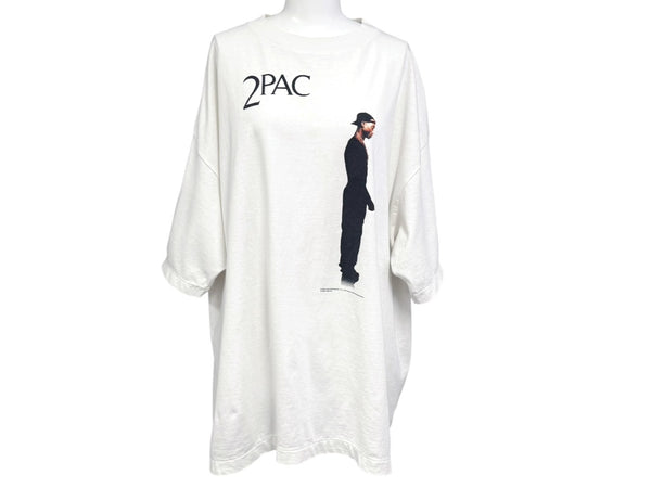 SAINT MITCHAEL セントマイケル 2PC_SS TEE 2PAC 半袖Tシャツ SM-HR8-0000-C15 サイズXL ホワイト プリント 美品 中古 4b005507