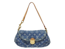 Load image into Gallery viewer, 極美品 LOUIS VUITTON ルイヴィトン ミニプリーティ ハンドバッグ M95050 モノグラムデニム レザー ブルー 中古 4b005518