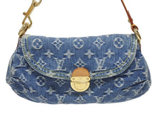 Load image into Gallery viewer, 極美品 LOUIS VUITTON ルイヴィトン ミニプリーティ ハンドバッグ M95050 モノグラムデニム レザー ブルー 中古 4b005518
