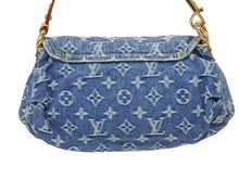 Load image into Gallery viewer, 極美品 LOUIS VUITTON ルイヴィトン ミニプリーティ ハンドバッグ M95050 モノグラムデニム レザー ブルー 中古 4b005518