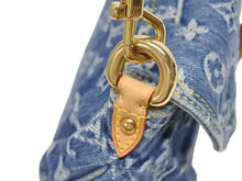 Load image into Gallery viewer, 極美品 LOUIS VUITTON ルイヴィトン ミニプリーティ ハンドバッグ M95050 モノグラムデニム レザー ブルー 中古 4b005518