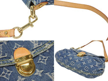 Load image into Gallery viewer, 極美品 LOUIS VUITTON ルイヴィトン ミニプリーティ ハンドバッグ M95050 モノグラムデニム レザー ブルー 中古 4b005518
