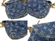 Load image into Gallery viewer, 極美品 LOUIS VUITTON ルイヴィトン ミニプリーティ ハンドバッグ M95050 モノグラムデニム レザー ブルー 中古 4b005518