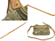 画像をギャラリービューアに読み込む, LOUIS VUITTON ルイヴィトン バギーPM ショルダーバッグ M95213 モノグラムデニム カーキ ゴールド 美品 中古 4b005519