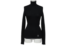 画像をギャラリービューアに読み込む, 極美品 LOUIS VUITTON ルイヴィトン 長袖ニットセーター RW211W IQS FGKL22 サイズXS ウール シルク ブラック ロゴ 中古 4b005525