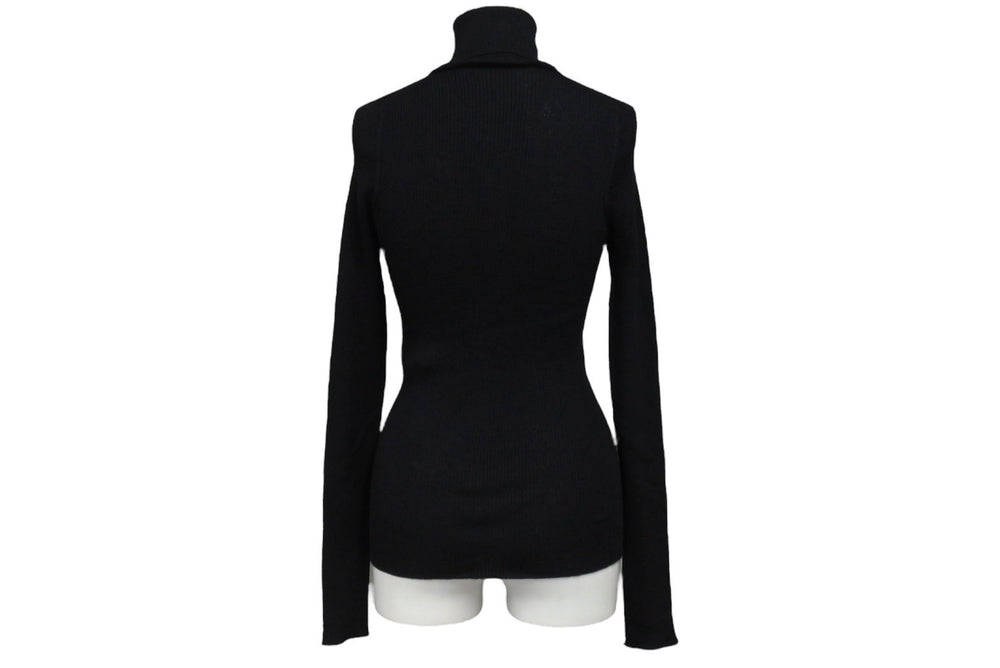 Mint condition LOUIS VUITTON long-sleeved knit sweater, size RW211W IQS FGKL22 Size XS Wool Silk Black Logo Used 4b005525