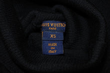 画像をギャラリービューアに読み込む, 極美品 LOUIS VUITTON ルイヴィトン 長袖ニットセーター RW211W IQS FGKL22 サイズXS ウール シルク ブラック ロゴ 中古 4b005525