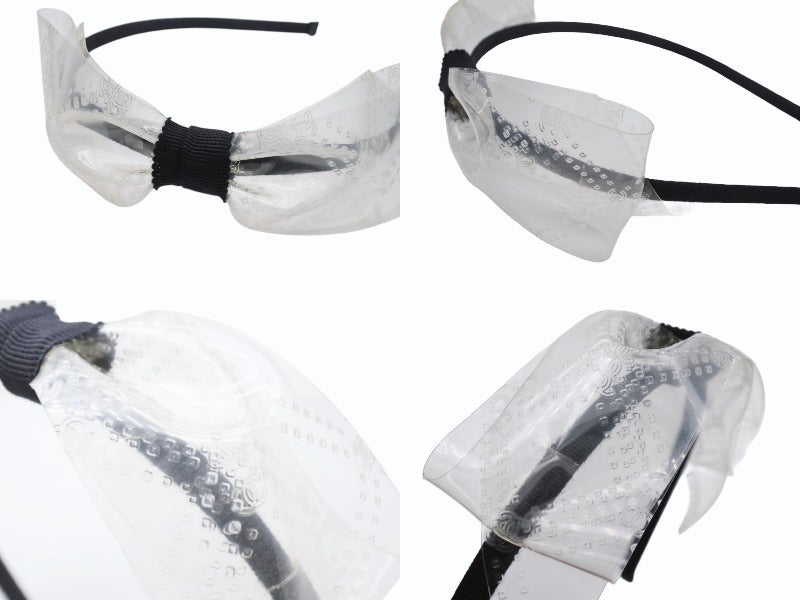 CHANEL Headband Headband Coco Mark Ribbon 18S Engraved Clear Black PVC Good Condition Used 4b005527