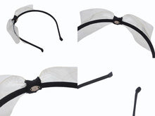 画像をギャラリービューアに読み込む, CHANEL シャネル カチューシャ ヘアバンド ココマークリボン18S刻印 クリア ブラック PVC 美品 中古 4b005527