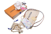 画像をギャラリービューアに読み込む, 新品未使用 LOUIS VUITTON ルイヴィトン LVxTM スマホ フォンホルダー 村上隆 2025SS ホワイト マルチカラー PVC ゴールド金具 中古 4b005530