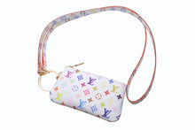 画像をギャラリービューアに読み込む, 新品未使用 LOUIS VUITTON ルイヴィトン LVxTM スマホ フォンホルダー 村上隆 2025SS ホワイト マルチカラー PVC ゴールド金具 中古 4b005530