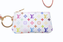 画像をギャラリービューアに読み込む, 新品未使用 LOUIS VUITTON ルイヴィトン LVxTM スマホ フォンホルダー 村上隆 2025SS ホワイト マルチカラー PVC ゴールド金具 中古 4b005530