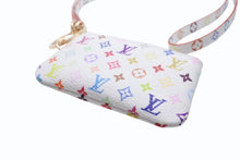 画像をギャラリービューアに読み込む, 新品未使用 LOUIS VUITTON ルイヴィトン LVxTM スマホ フォンホルダー 村上隆 2025SS ホワイト マルチカラー PVC ゴールド金具 中古 4b005530