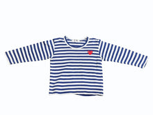Load image into Gallery viewer, PLAY COMME des GARCONS KIDS プレイ コムデギャルソンキッズ BORDER LS TEE 長袖Tシャツ ホワイト ブルー 中古 4b005531