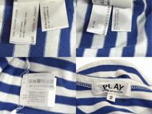 Load image into Gallery viewer, PLAY COMME des GARCONS KIDS プレイ コムデギャルソンキッズ BORDER LS TEE 長袖Tシャツ ホワイト ブルー 中古 4b005531