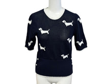 Load image into Gallery viewer, 極美品 THOM BROWNE トムブラウン ニット・セーター ネイビー ホワイト コットン ナイロン FKA444A-Y3006-415 中古 4b005537
