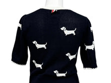 Load image into Gallery viewer, 極美品 THOM BROWNE トムブラウン ニット・セーター ネイビー ホワイト コットン ナイロン FKA444A-Y3006-415 中古 4b005537