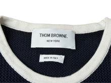 Load image into Gallery viewer, 極美品 THOM BROWNE トムブラウン ニット・セーター ネイビー ホワイト コットン ナイロン FKA444A-Y3006-415 中古 4b005537