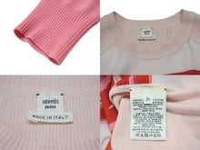 画像をギャラリービューアに読み込む, 極美品 HERMES エルメス ワンピース ニット ピンク レッド シルク コットン 34 (XS相当) 中古 4b005538