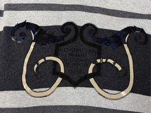 画像をギャラリービューアに読み込む, HERMES エルメス プルオーバーフーディー パーカー サイズ34 プリント グレー ボーダー柄 ロング丈 美品 中古 4b005539