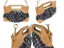 画像をギャラリービューアに読み込む, LOUIS VUITTON ルイヴィトン ショルダーバッグ ジュディMM ノワール 村上隆 M40256 モノグラムマルチカラー ブラック 美品 中古 4b005558