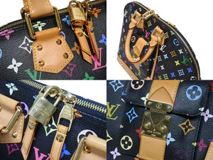 極美品 LOUIS VUITTON ルイヴィトン 村上隆 アルマGM ハンドバッグ M40442 モノグラム マルチカラー ブラック 中古 4b005572