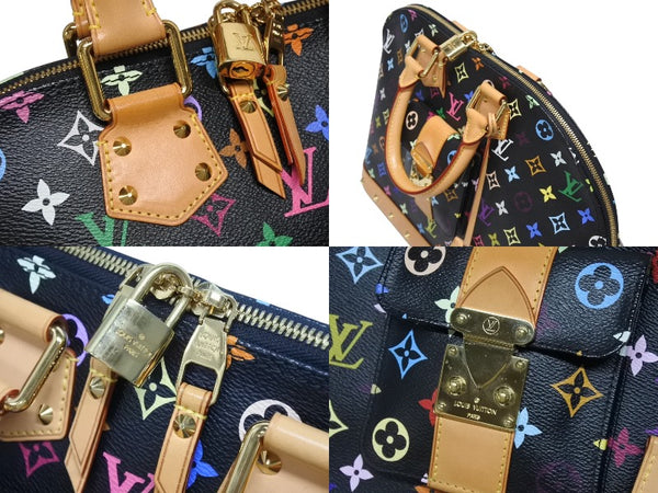 極美品 LOUIS VUITTON ルイヴィトン 村上隆 アルマGM ハンドバッグ M40442 モノグラム マルチカラー ブラック 中古 4b005572