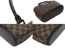 Load image into Gallery viewer, 極美品 LOUIS VUITTON ルイヴィトン ダミエ エベヌ サリア ミニ ハンドバッグ N51286 PVC レザー ブラウン ロゴ 手持ち 鞄 美品 中古 4b000102