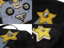 画像をギャラリービューアに読み込む, PRADA プラダ リュック テスート ロボット パッチ トライアングルロゴ 1BZ811 ナイロン レザー ブラック マルチカラー 美品 中古 4b005584