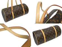 Load image into Gallery viewer, 新品同様 LOUIS VUITTON ルイヴィトン パピヨン30 ハンドバッグ M51385 筒型 モノグラムキャンバス ブラウン 中古 4b005589