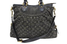 Load image into Gallery viewer, LOUIS VUITTON ルイヴィトン ネオカヴィ GM ハンドバッグ M95352 モノグラムデニム ブラック レザー ゴールド金具 美品 中古 4b005596