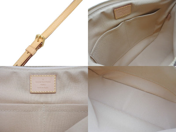 新品同様 LOUIS VUITTON ルイヴィトン シラクーサPM ショルダーバッグ N41113 ダミエアズールキャンバス ホワイト ベージュ 中古 4b005597