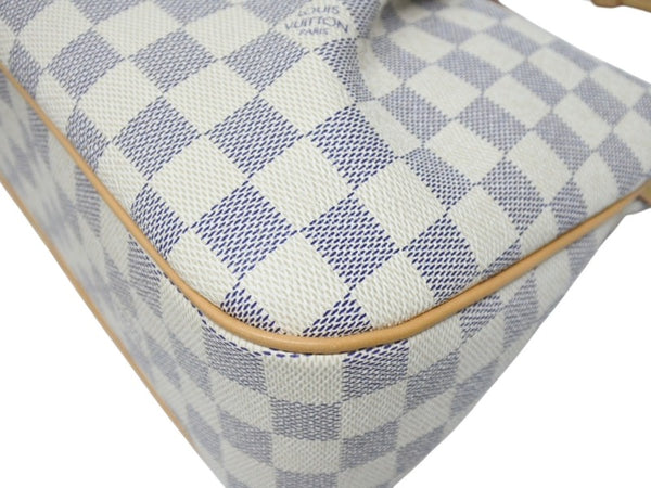 新品同様 LOUIS VUITTON ルイヴィトン シラクーサPM ショルダーバッグ N41113 ダミエアズールキャンバス ホワイト ベージュ 中古 4b005597