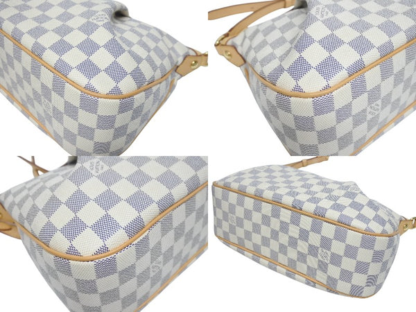 新品同様 LOUIS VUITTON ルイヴィトン シラクーサPM ショルダーバッグ N41113 ダミエアズールキャンバス ホワイト ベージュ 中古 4b005597