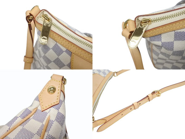 新品同様 LOUIS VUITTON ルイヴィトン シラクーサPM ショルダーバッグ N41113 ダミエアズールキャンバス ホワイト ベージュ 中古 4b005597