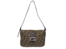 画像をギャラリービューアに読み込む, 極美品 FENDI フェンディ マンマバケット ワンショルダーバッグ ズッカ柄 キャンバス レザー ブラウン シルバー金具 美品 中古 4b005602