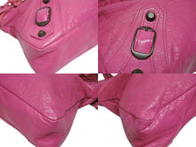 画像をギャラリービューアに読み込む, BALENCIAGA バレンシアガ ザシティ ショルダーバッグ ハンドバッグ 2way 115748 シープスキン ピンク 美品 中古 4b005603