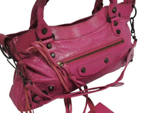 画像をギャラリービューアに読み込む, BALENCIAGA バレンシアガ ザシティ ショルダーバッグ ハンドバッグ 2way 115748 シープスキン ピンク 美品 中古 4b005603