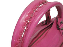 画像をギャラリービューアに読み込む, BALENCIAGA バレンシアガ ザシティ ショルダーバッグ ハンドバッグ 2way 115748 シープスキン ピンク 美品 中古 4b005603