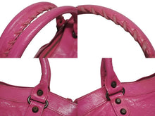 画像をギャラリービューアに読み込む, BALENCIAGA バレンシアガ ザシティ ショルダーバッグ ハンドバッグ 2way 115748 シープスキン ピンク 美品 中古 4b005603