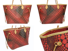 Load image into Gallery viewer, 極美品 LOUIS VUITTON ルイヴィトン ハンドバッグ M40686 ネヴァーフルMM 草間彌生 レッド ゴールド金具 中古 4b005608