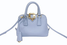 画像をギャラリービューアに読み込む, 極美品 PRADA プラダ 2WAY ミニハンドバッグ ショルダーバッグ BL0851 サフィアーノレザー ブルー ゴールド金具 中古 4b005614