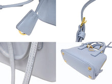 画像をギャラリービューアに読み込む, 極美品 PRADA プラダ 2WAY ミニハンドバッグ ショルダーバッグ BL0851 サフィアーノレザー ブルー ゴールド金具 中古 4b005614