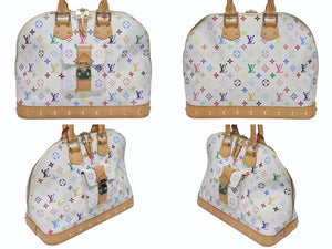 LOUIS VUITTON ルイヴィトン 村上隆 アルマGM ハンドバッグ M40441 モノグラム マルチカラー ホワイト 美品 中古 4b005618