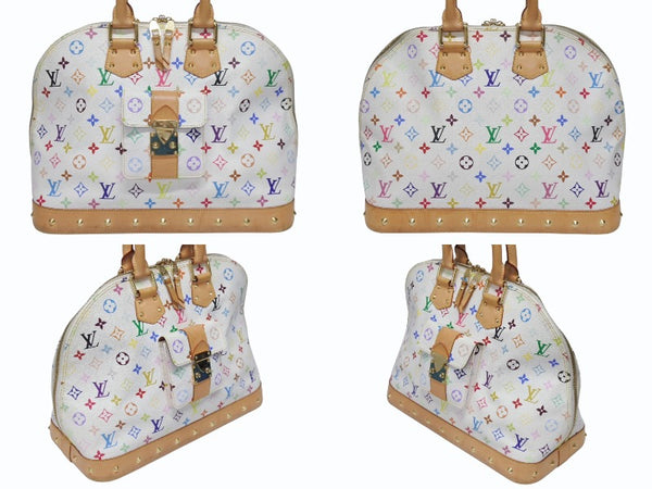 LOUIS VUITTON ルイヴィトン 村上隆 アルマGM ハンドバッグ M40441 モノグラム マルチカラー ホワイト 美品 中古 4b005618