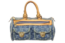 Load image into Gallery viewer, LOUIS VUITTON ルイヴィトン ネオスピーディ ハンドバッグ M95019 モノグラム デニム インディゴブルー ゴールド金具 美品 中古 4b005621
