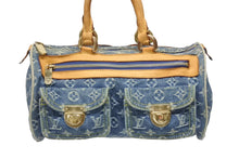 Load image into Gallery viewer, LOUIS VUITTON ルイヴィトン ネオスピーディ ハンドバッグ M95019 モノグラム デニム インディゴブルー ゴールド金具 美品 中古 4b005621